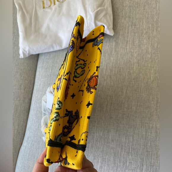 Dior SMALL DIOR BOOK TOTE, Yellow Multicolor Dior Pixel Zodiac Embroidery. NWT - Picture 6 of 7